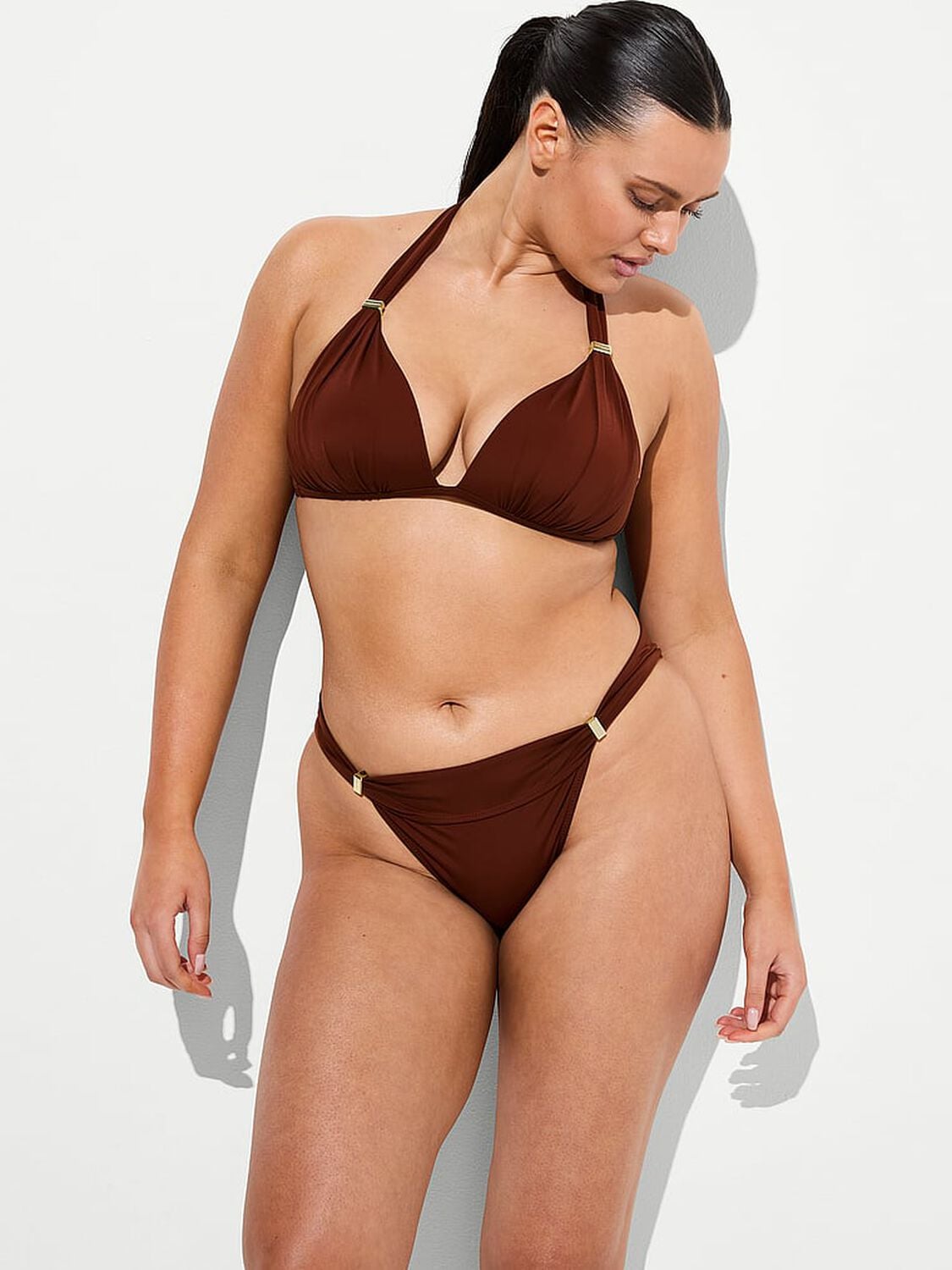 vs Victoria's Secret Swim Essential Harlow Halter Push-Up Bikini Top 1 of 3 