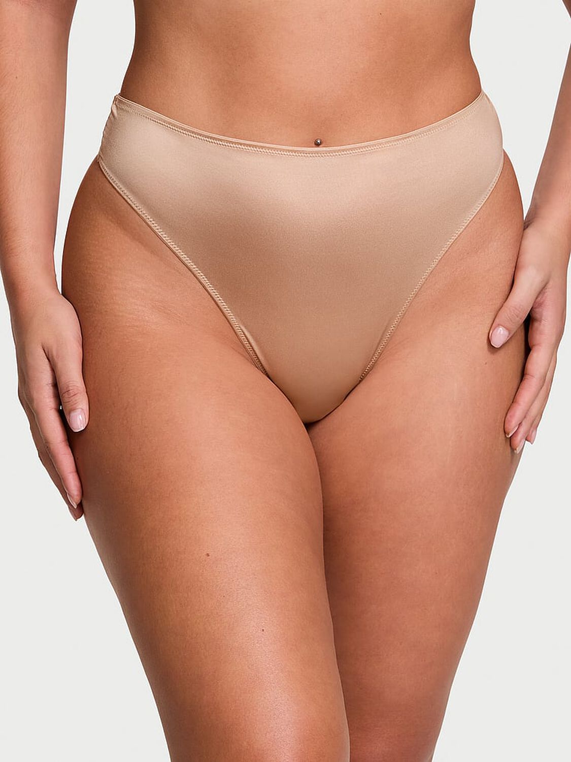 vs Very Sexy Smooth High-Waist Strappy-Back Thong Panty Praline 1 of 3 