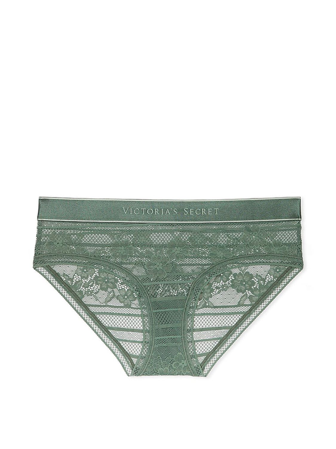 vs Cotton Logo Lace Hiphugger Panty Faded Sage 3 of 3 