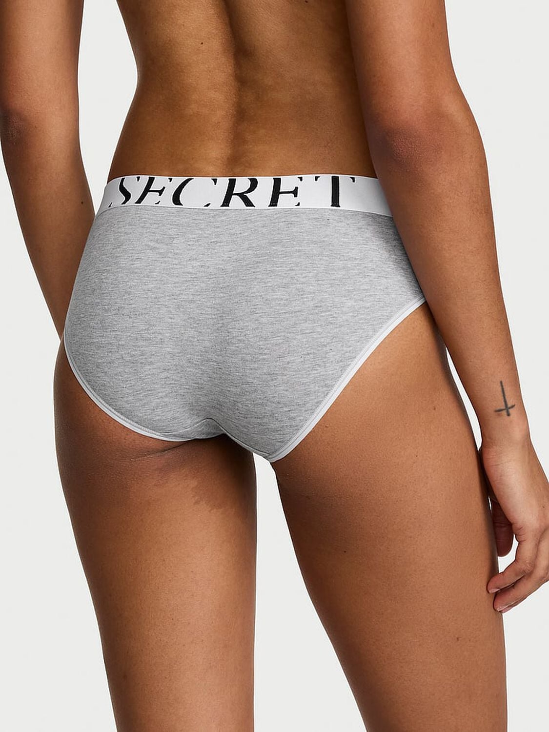 vs Cotton Exploded Logo Cotton Hiphugger Panty Medium Heather Grey 2 of 3 