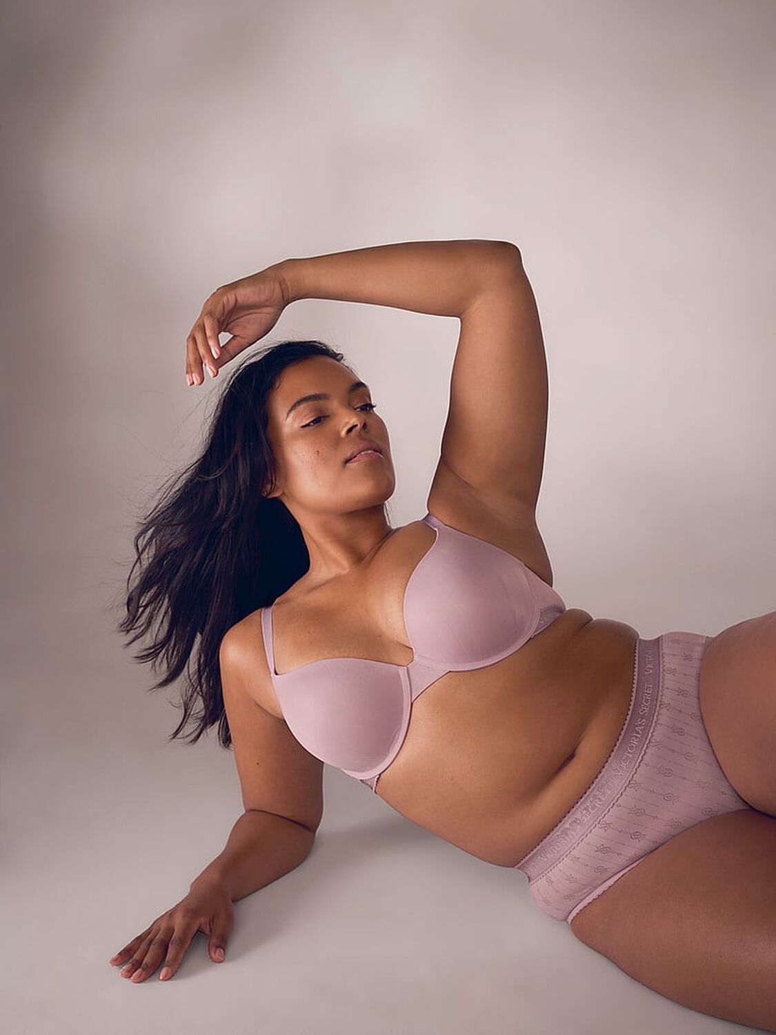 vs The T-Shirt Pointelle Logo Lightly Lined Demi Bra Violet Pearl 4 of 4 