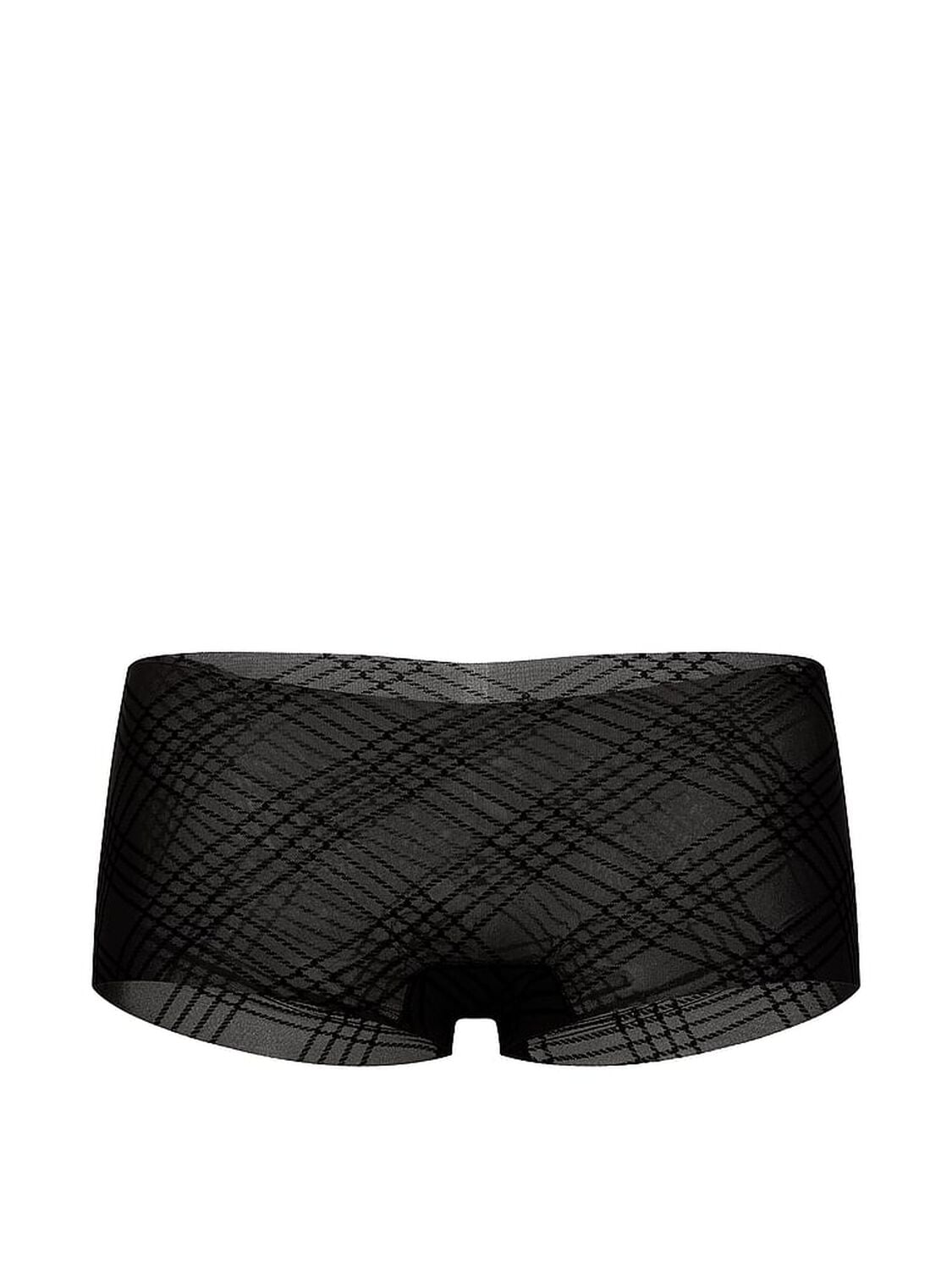 vs No-Show No-Show Plaid Mesh Boyshort Panty Black Flock Plaid 3 of 4 