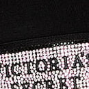 Cotton Shine Patch Unlined High-Neck Bralette, Black, swatch