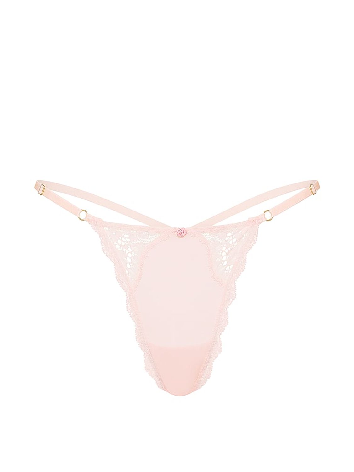 vs Dream Angels Lace-Trim Adjustable V-String Panty Angel Pink 3 of 3 