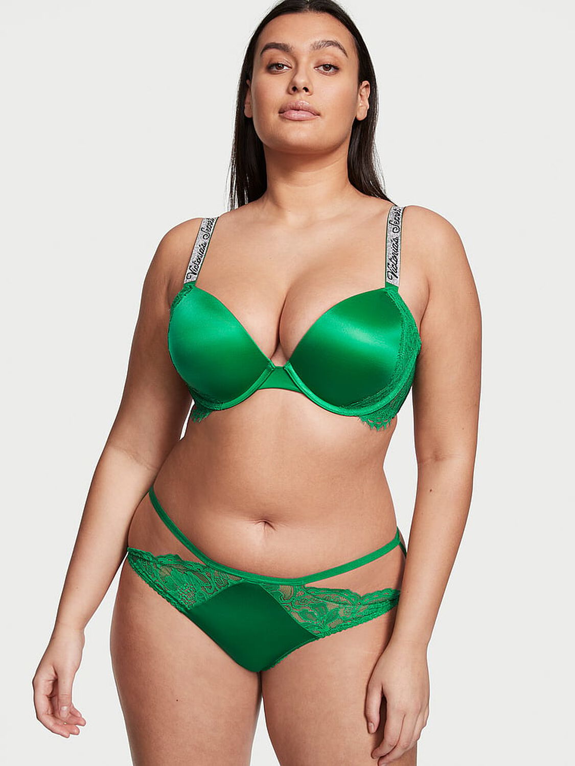 vs Very Sexy Strappy Lace Cheeky Panty Verdant Green 1 of 4 
