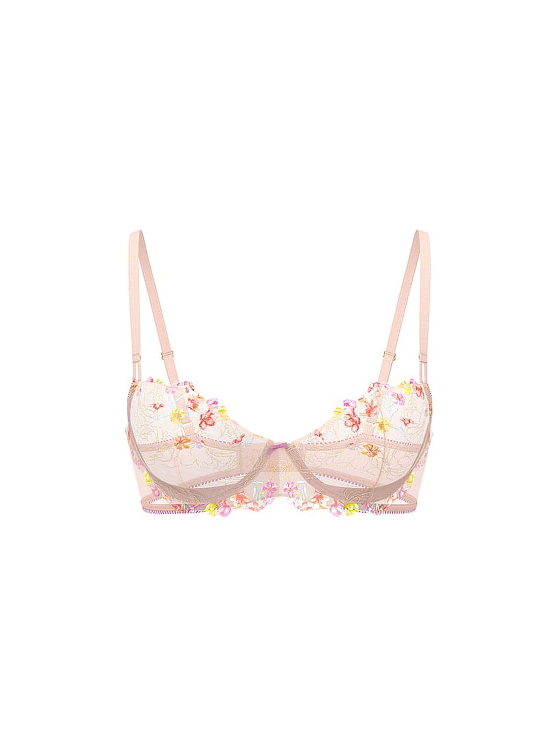 vs Dream Angels Wicked Bloom Embroidery Unlined Balconette Bra Rainbow Bloom 3 of 3 