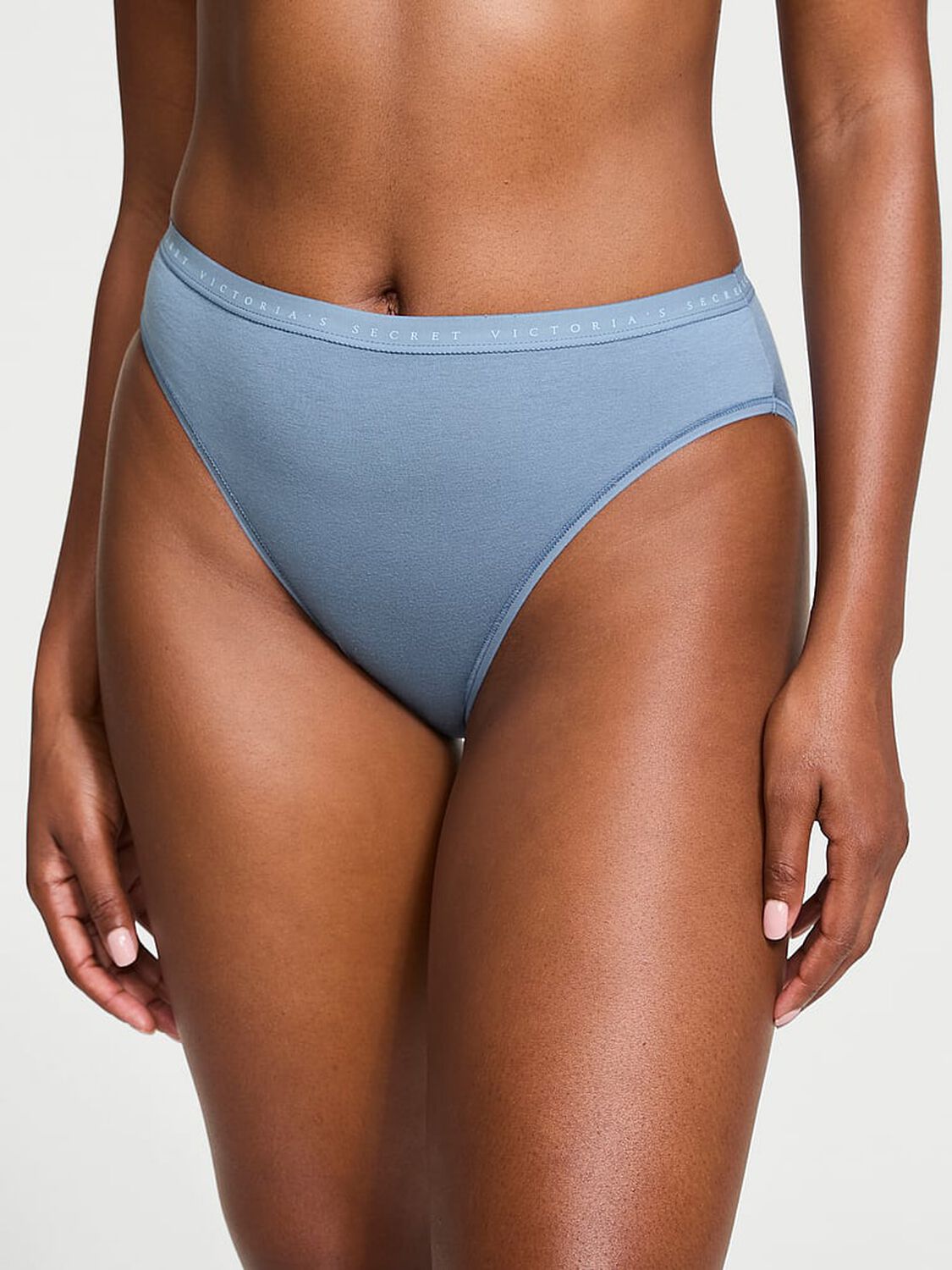 vs Victoria's Secret Stretch Cotton High-Leg Brief Panty Faded Denim 1 of 3 