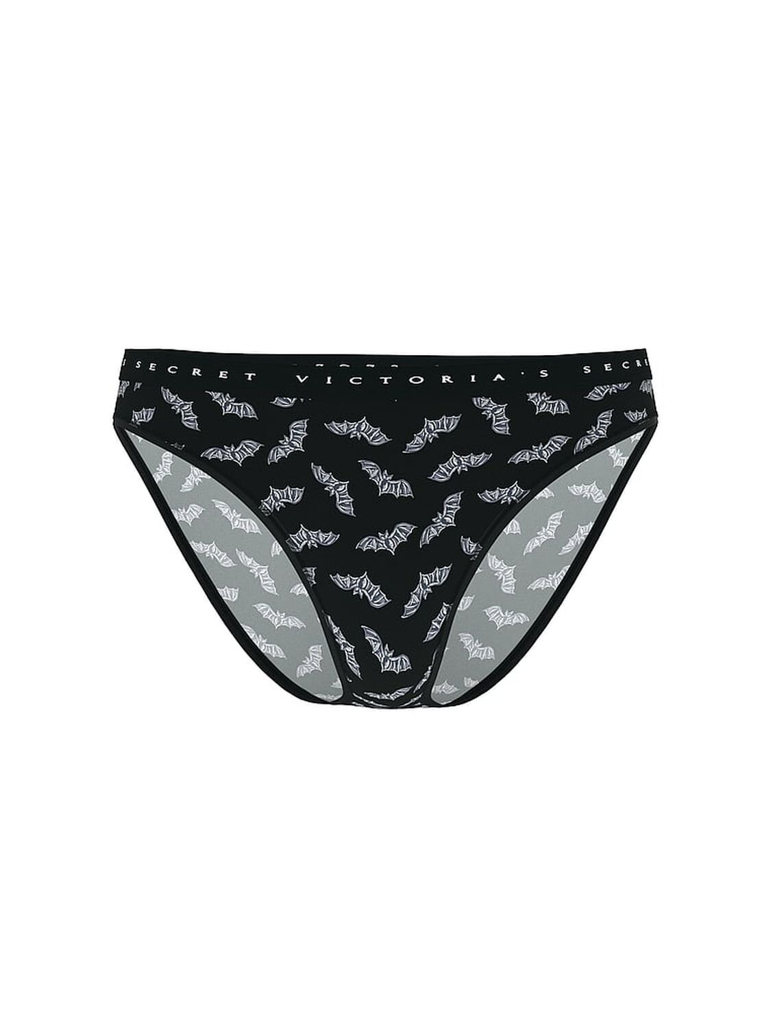 vs Victoria's Secret Stretch Cotton Bikini Panty Black Flying Bats 1 of 2 
