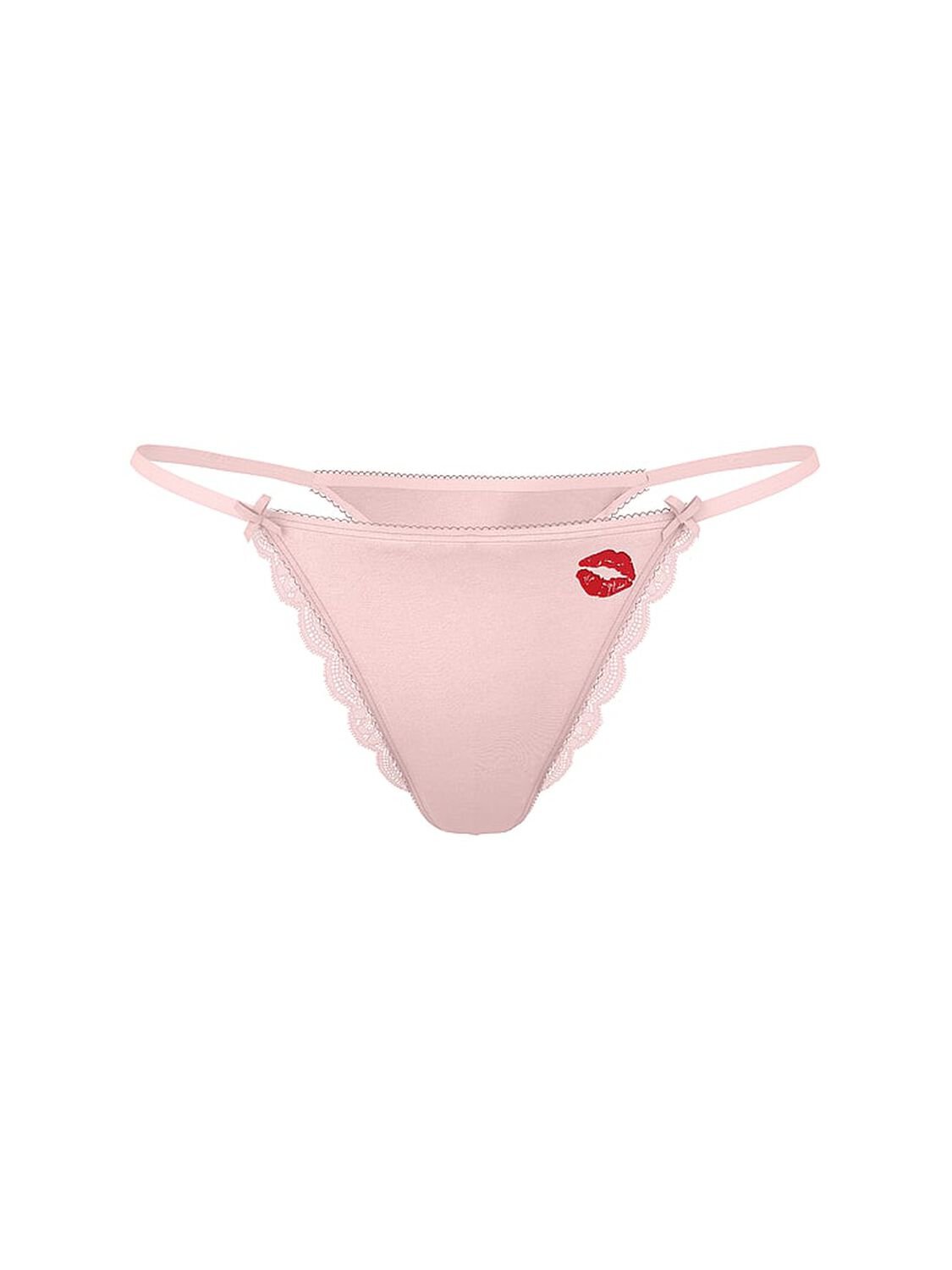 vs Victoria's Secret Tease Satin Kiss High-Leg Thong Panty Angel Pink 3 of 4 