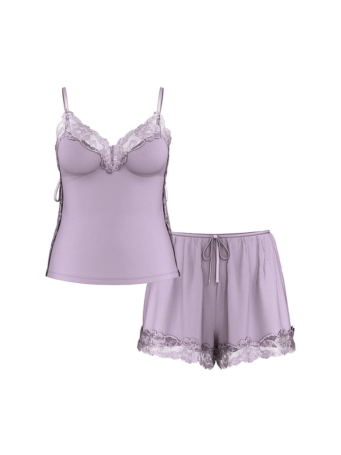 vs Victoria's Secret Ribbed Modal & Lace Cami Shorts Set 3 of 3 