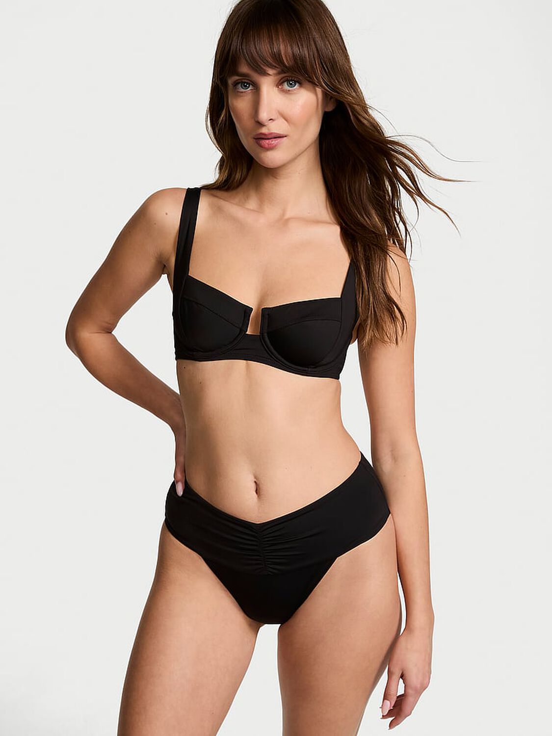 vs Victoria's Secret Swim Essential Full-Coverage Bikini Top Pure Black 1 of 3 