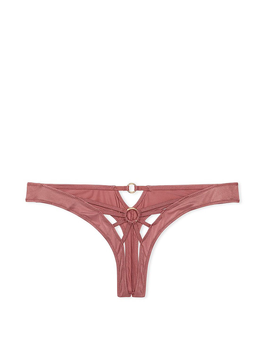 vs Very Sexy Strappy Hardware Crotchless Thong Panty Vintage Rose 3 of 3 