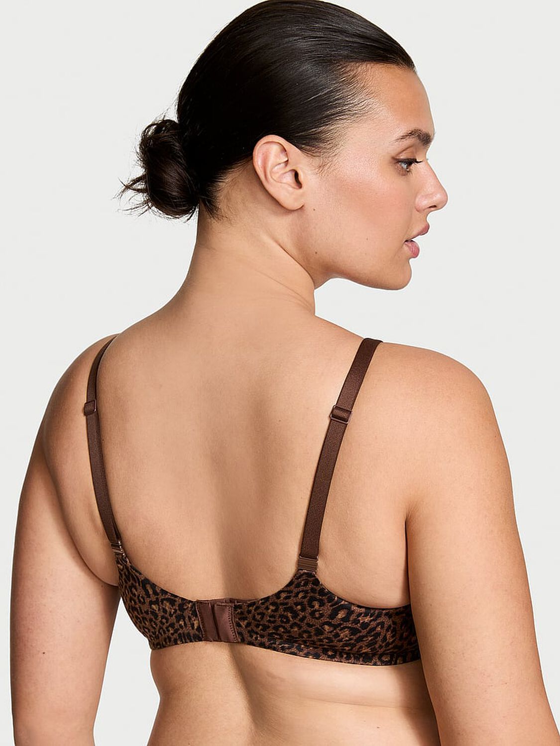 vs Body By Victoria Lightly Lined Smooth Demi Bra Ganache Glam Leopard 2 of 3 
