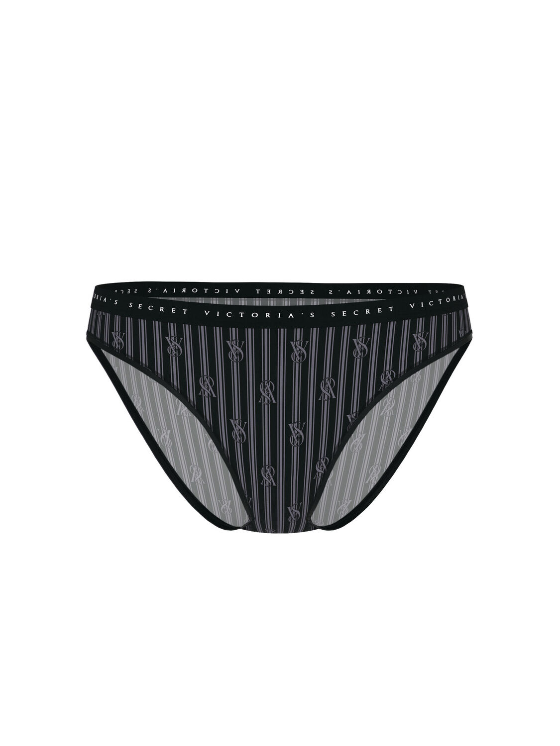vs Victoria's Secret Stretch Cotton Bikini Panty Black Stripe 3 of 3 