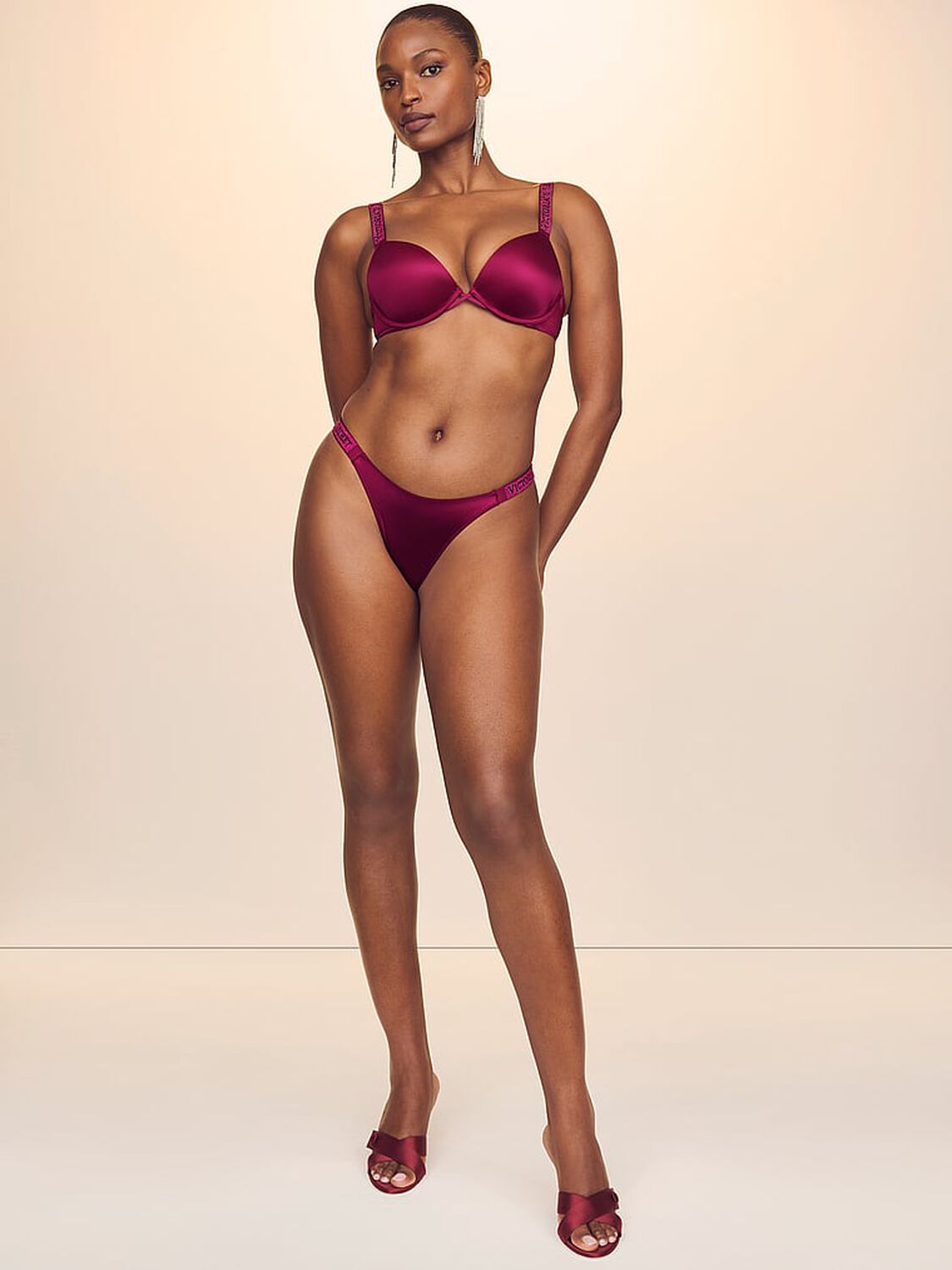 vs Very Sexy Logo Shine Strap Thong Panty Fresh Jam 2 of 3 