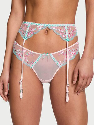 Cherry Blossom Embroidery Garter Belt