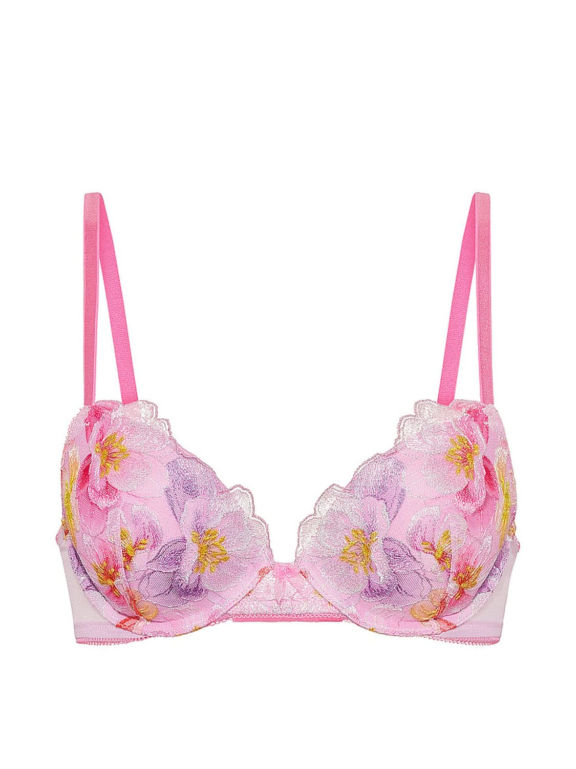 vs Dream Angels Watercolor Embroidery Push-Up Bra Watercolor Pink 3 of 4 