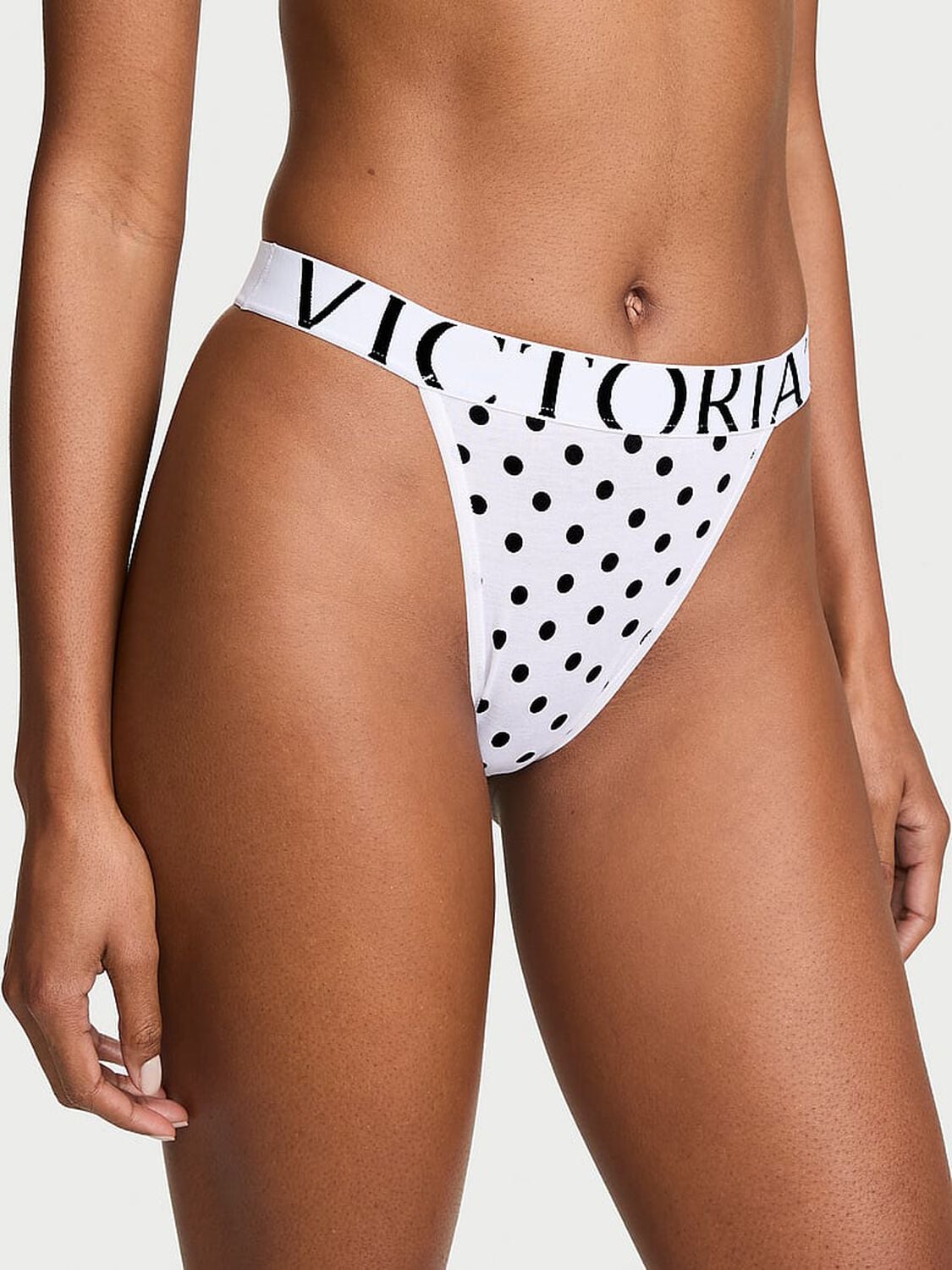 vs Cotton Exploded Logo Cotton 90s Brief Panty Vs White Dots 1 of 3 