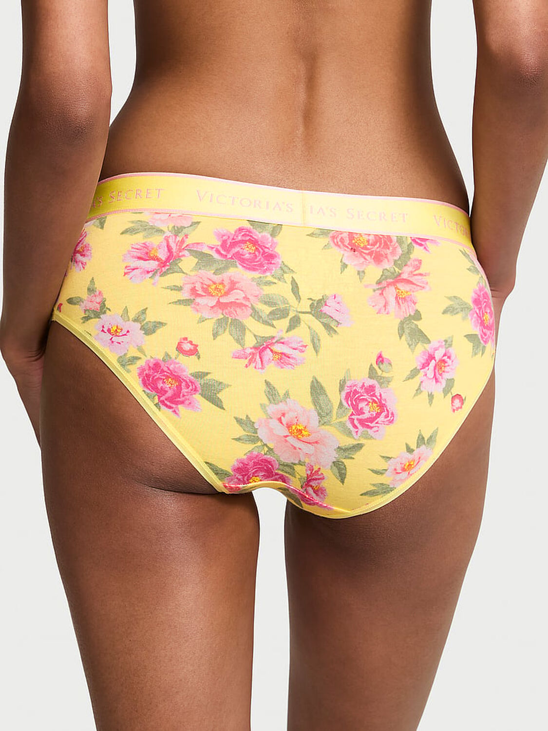 vs Cotton Logo Cotton Hiphugger Panty Yellow Floral 2 of 3 