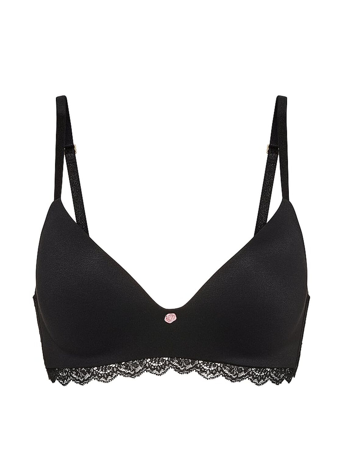 vs Dream Angels Smooth & Lace Wireless Push-Up Bra Black 3 of 3 