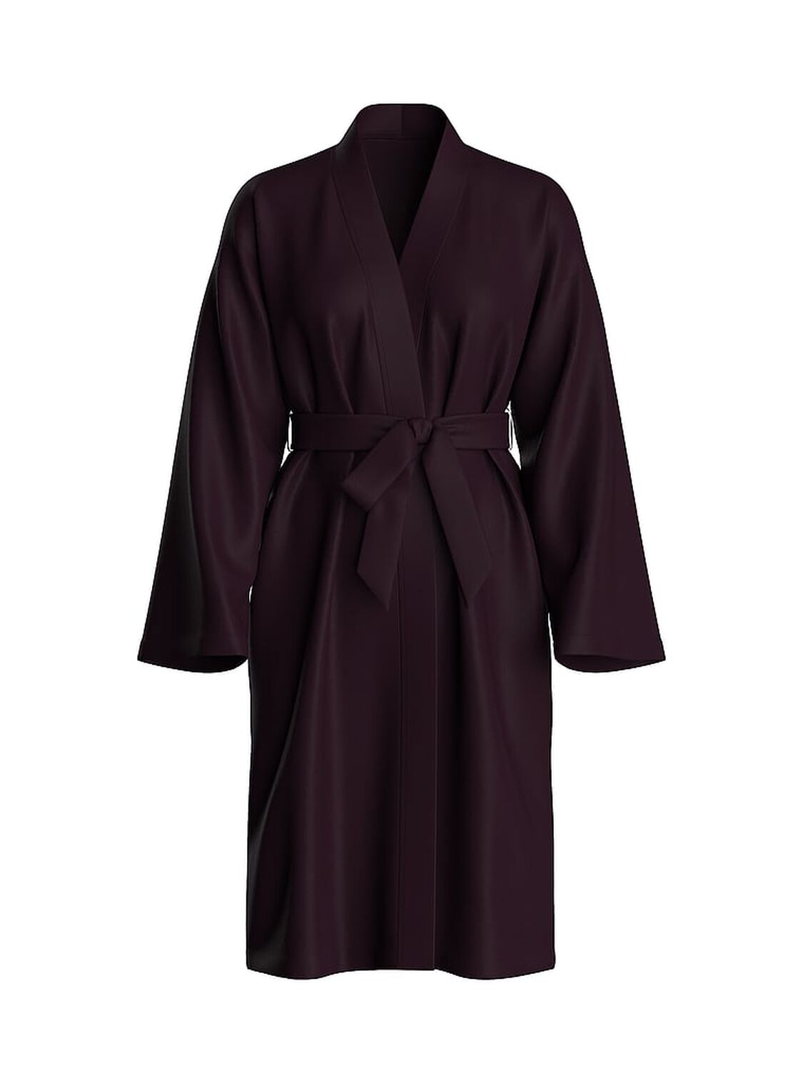 vs Victoria's Secret Satin Midi Robe Winter Wine 3 of 3 