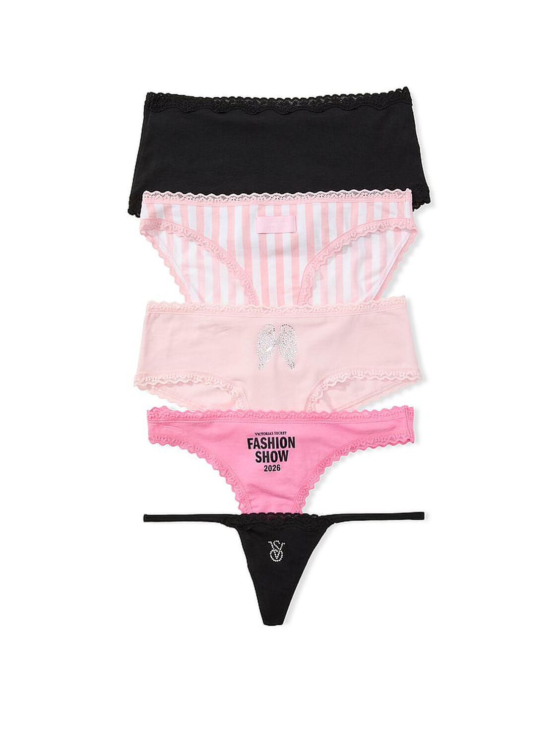 vs Victoria's Secret VSFS '26 5-Pack Cotton Lace-Trim Mixed Silhouette Panties Fashion Show Bundle 1 of 2 