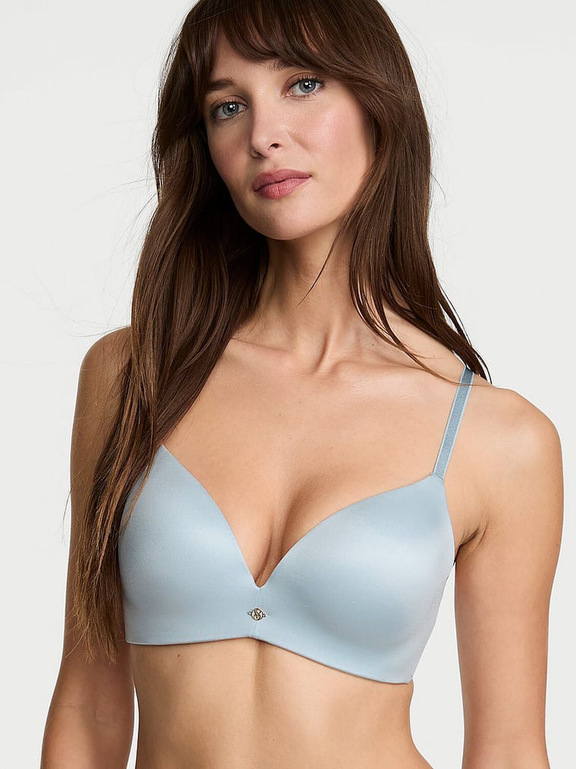 vs Very Sexy So Obsessed Smooth Wireless Push-Up Bra Linen Blue 1 of 3 