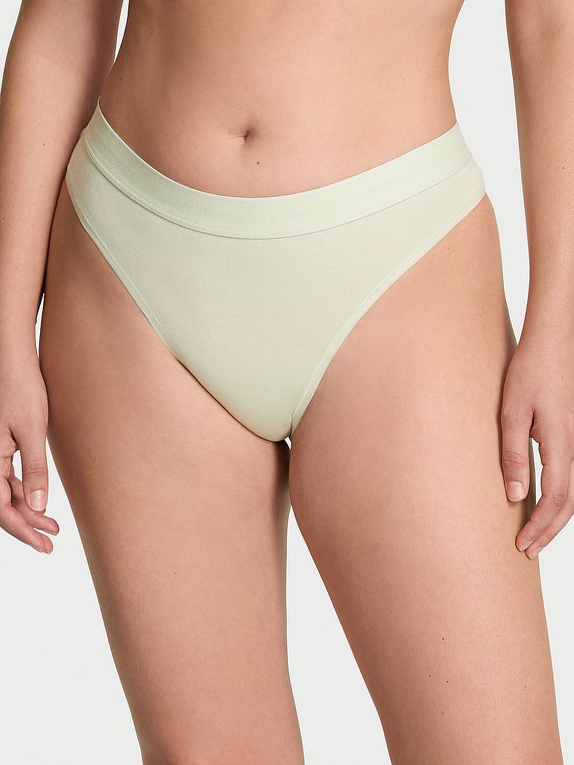vs Cotton Logo Cotton Thong Panty Mint Crush 1 of 2 