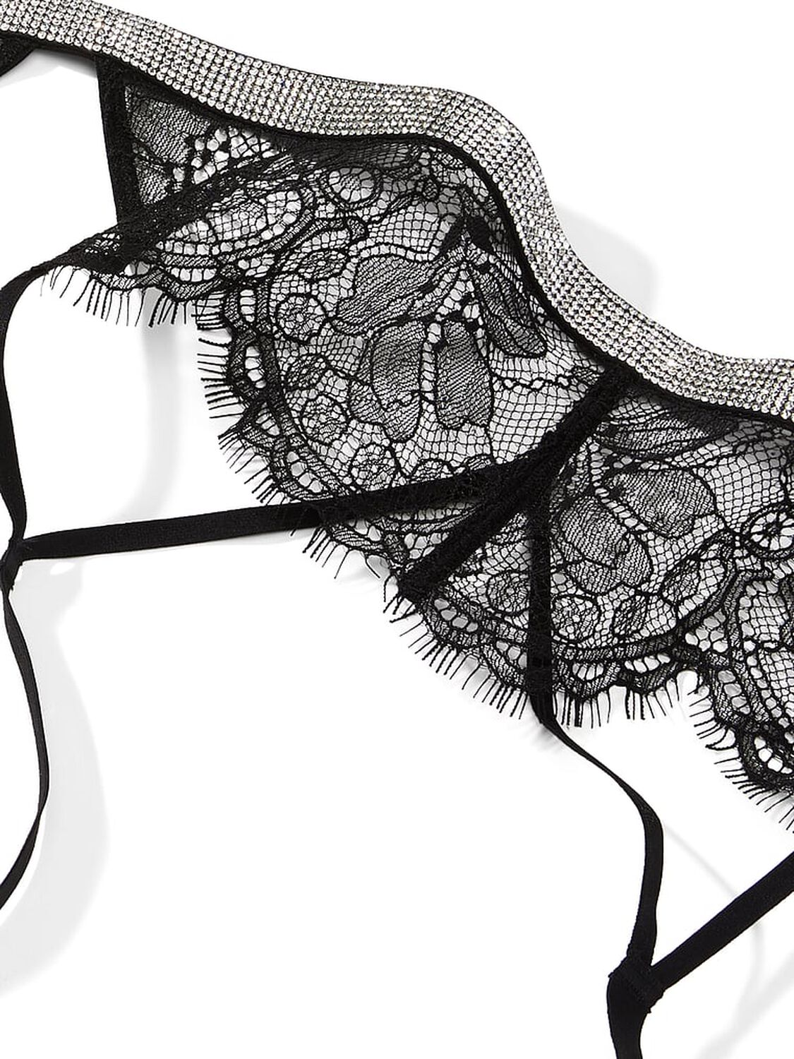 vs Very Sexy Shine Chain Strap Lace Garter Belt Black 4 of 4 