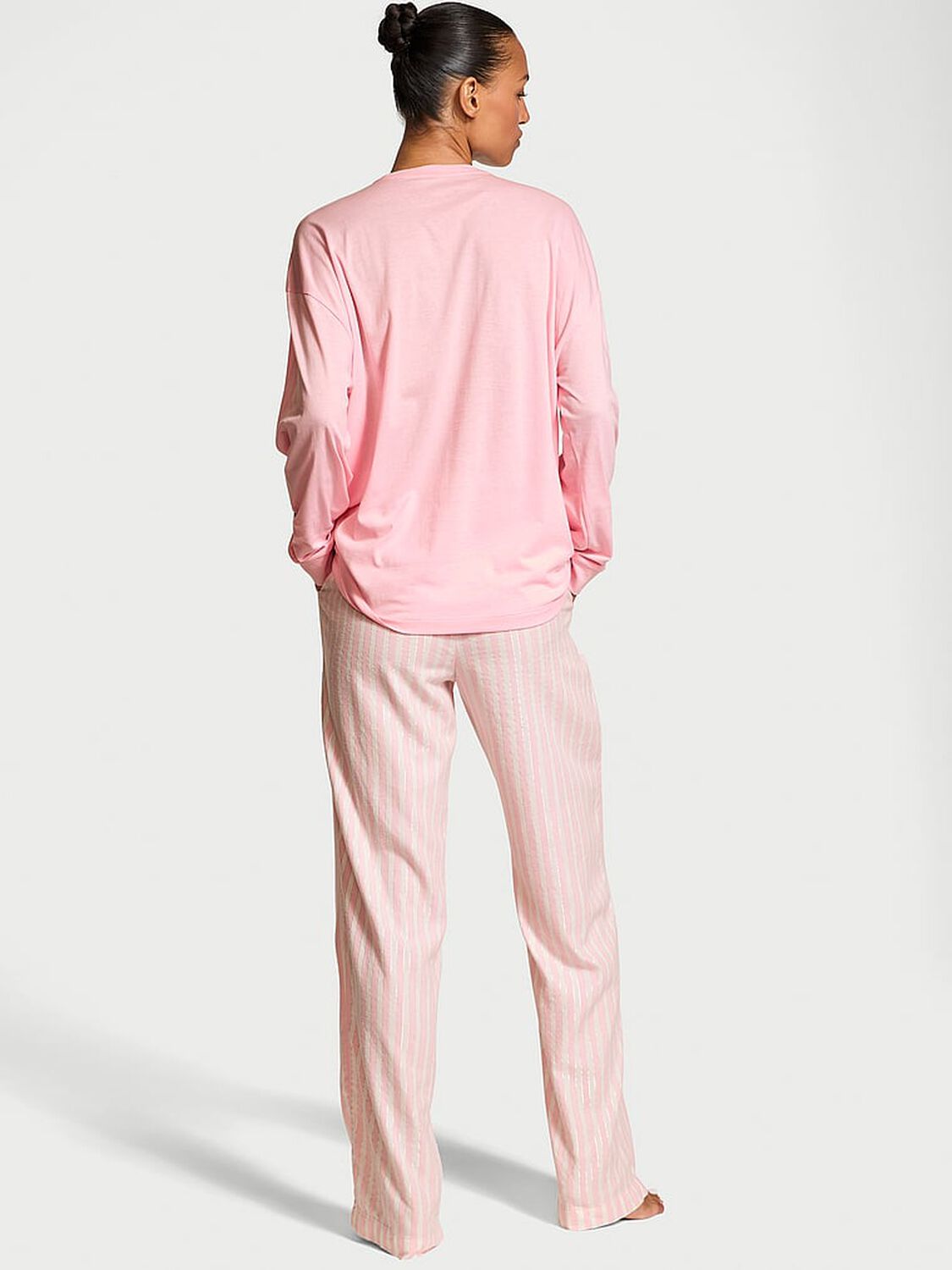 vs Victoria's Secret Flannel Long-Sleeve Tee-Jama Set 2 of 4 
