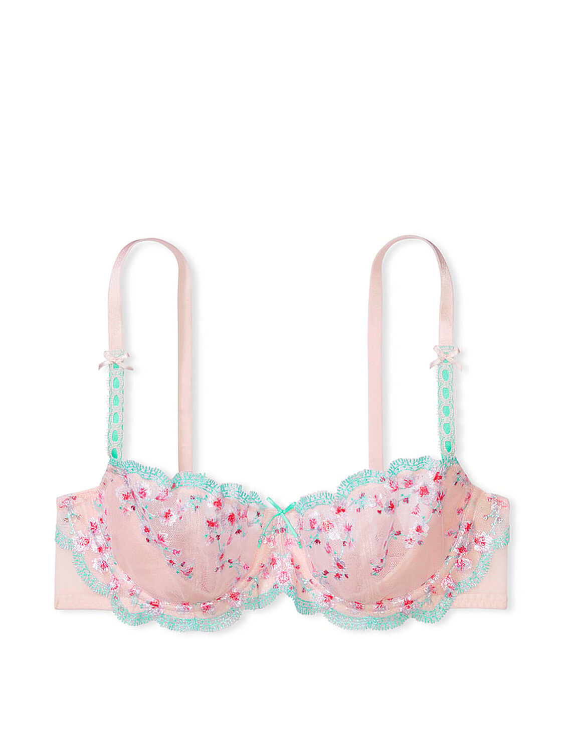 vs Dream Angels Wicked Unlined Cherry Blossom Embroidery Balconette Bra 3 of 4 