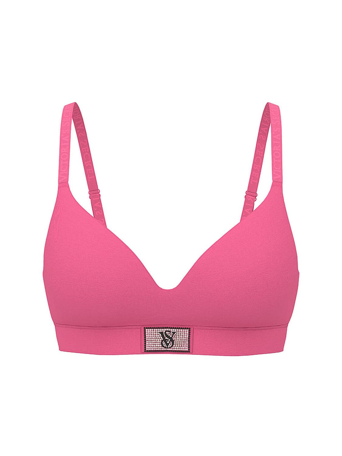 vs The T-Shirt Shine Patch Lightly Lined Wireless Bra Rose Garden Pink 3 of 3 