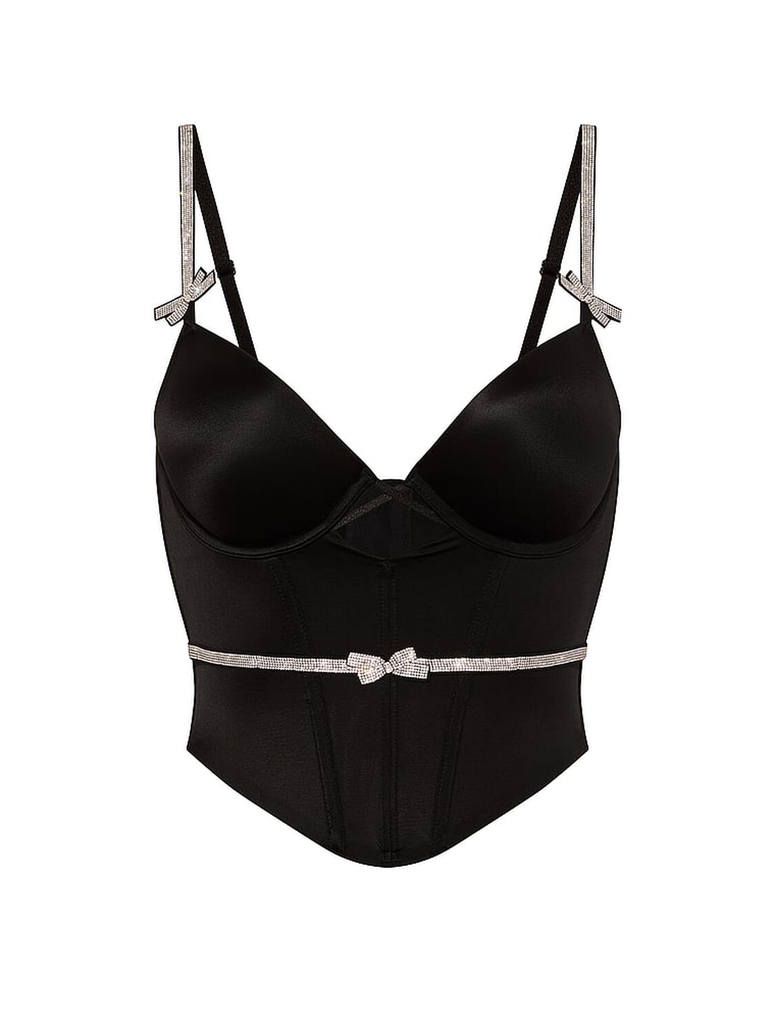 vs Very Sexy Shine Bow Push-Up Corset Top Black 3 of 3 