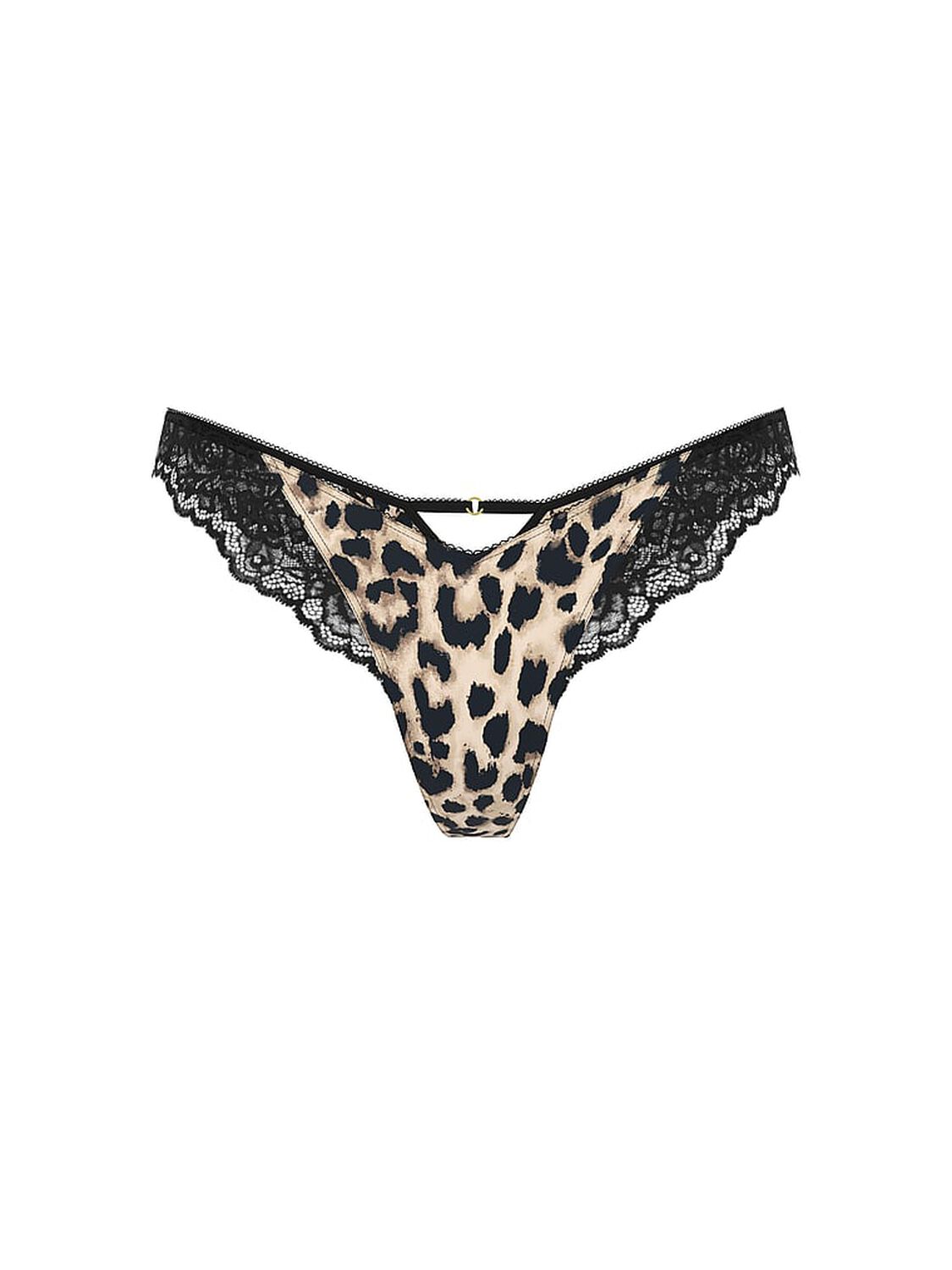 vs Very Sexy Rose Lace-Trim High-Leg Thong Panty Leopard 3 of 3 