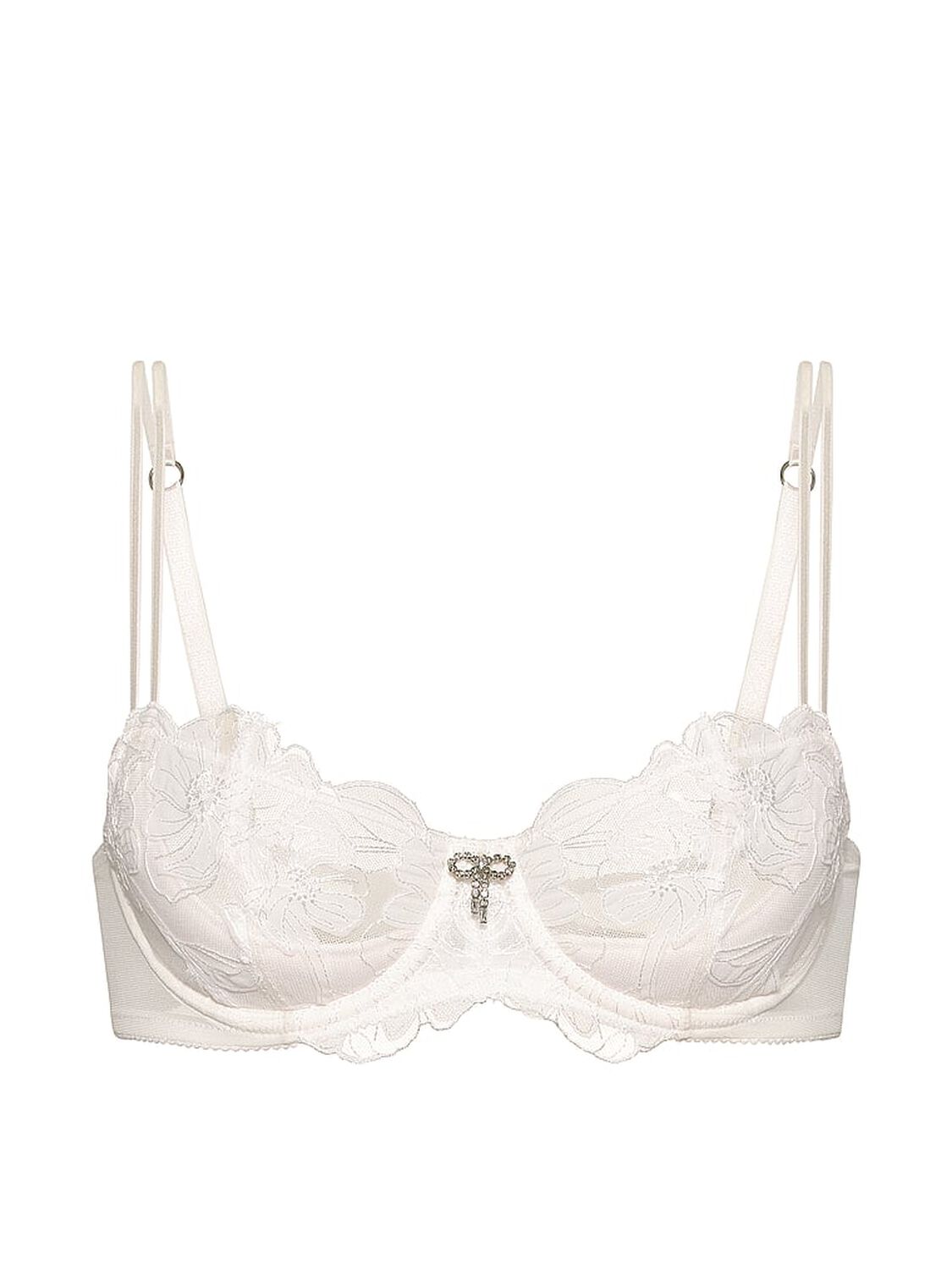 vs Dream Angels Wicked Unlined Frou Frou Embroidery Balconette Bra Frou Frou White 3 of 4 