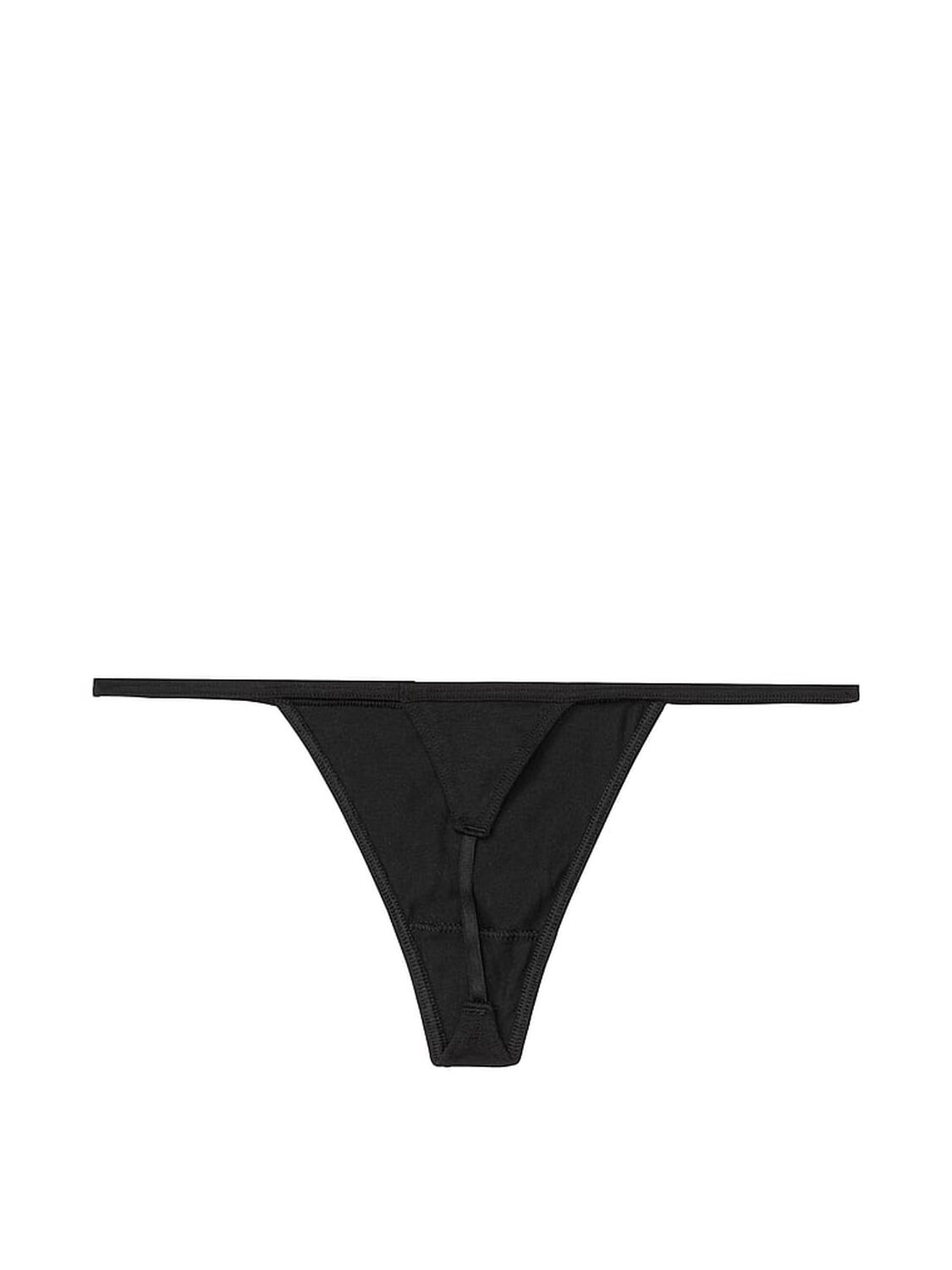 vs Victoria's Secret Stretch Cotton V-String Panty Black 4 of 5 