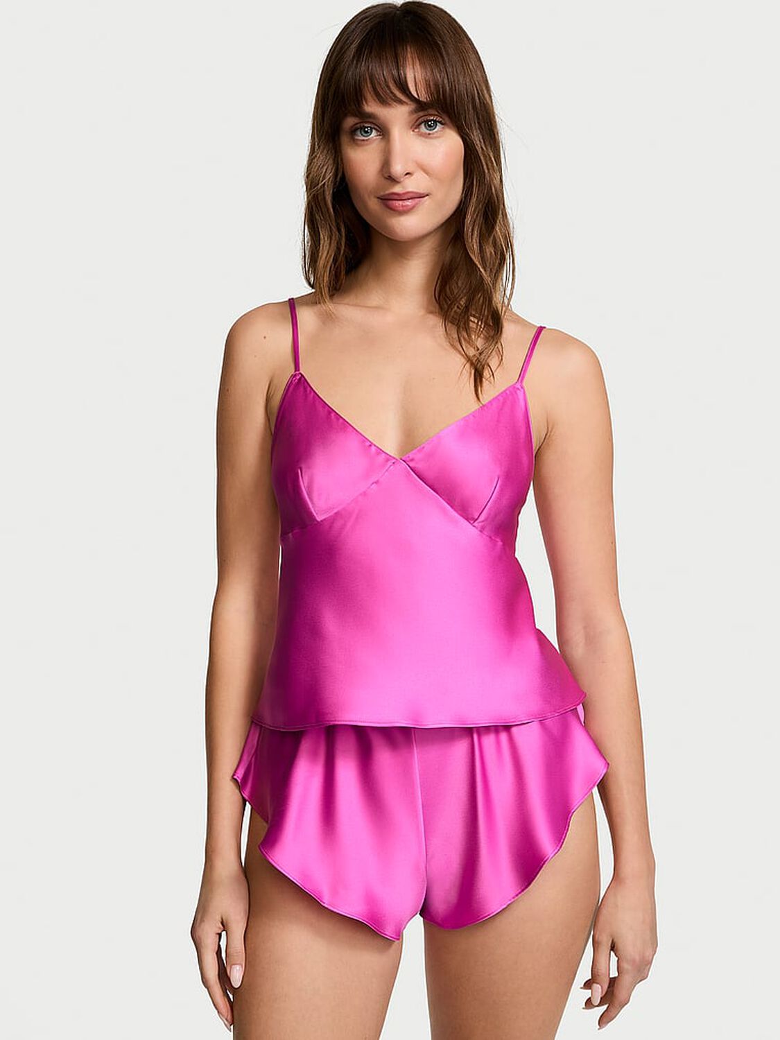 vs Victoria's Secret Satin Open-Back Cami & Shorts Set New Peony 1 of 3 