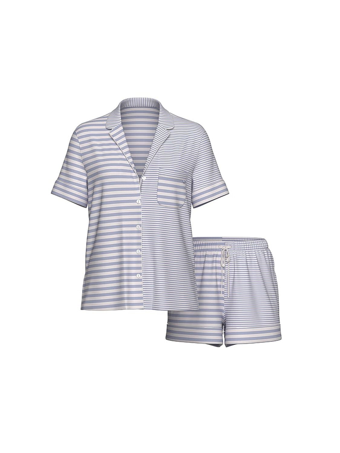 vs Victoria's Secret SoSoft&trade; Modal Short Pajama Set Coconut White & Blue Stripes 3 of 3 