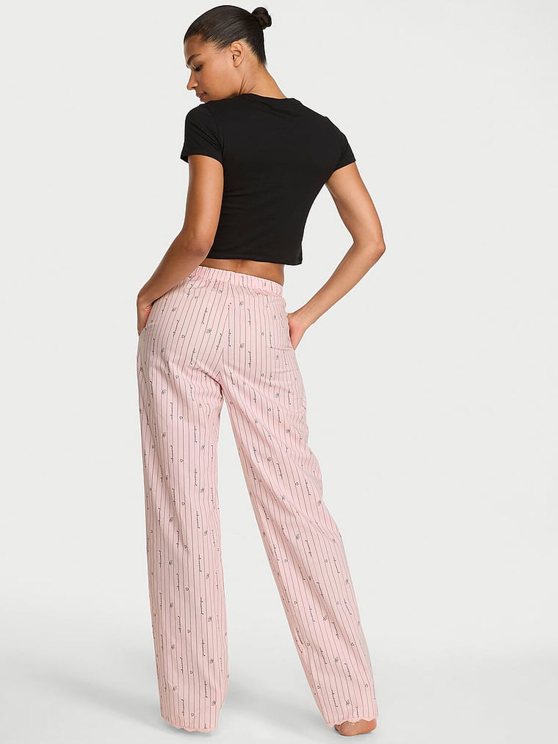 vs Victoria's Secret Mix & Match Sleep Heritage Cotton Pajama Pants Pink Heart Stripe 2 of 3 