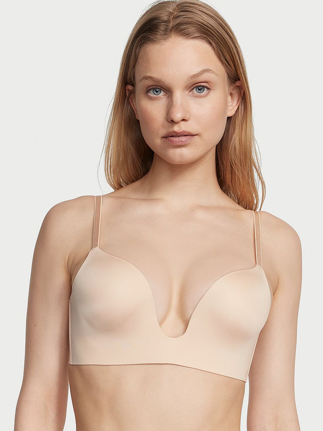 vs Victoria's Secret Bare Plunge Low-Back Bra Marzipan 1 of 4 