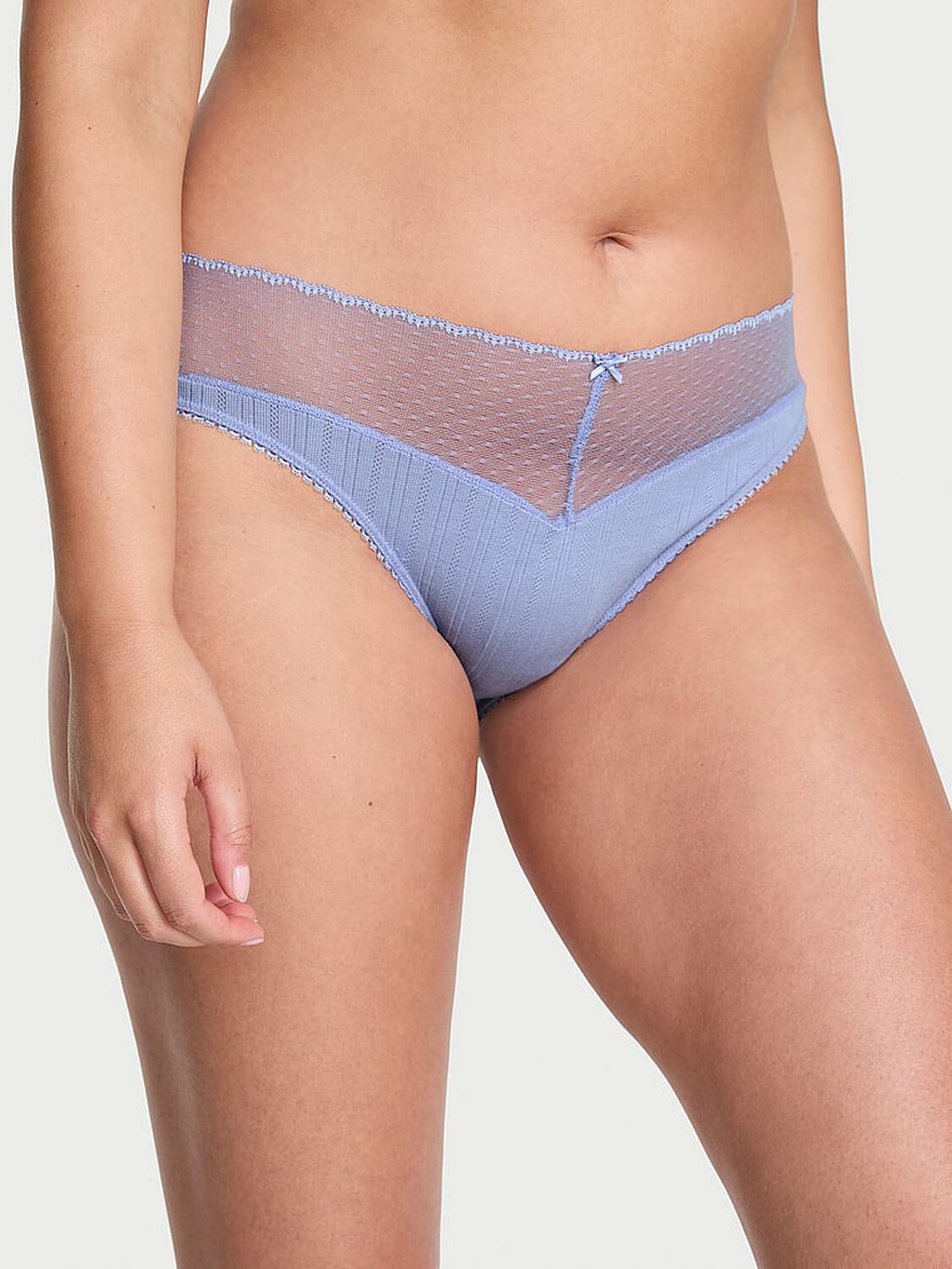 vs Victoria's Secret Stretch Pointelle High-Leg Brief Panty Light Lavender 2 of 2 