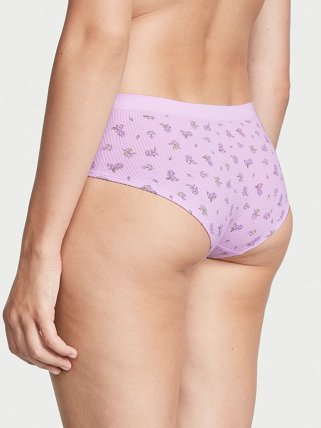 vs Seamless Seamless Waffle Hiphugger Panty Lilac Ditsy Floral 2 of 3 