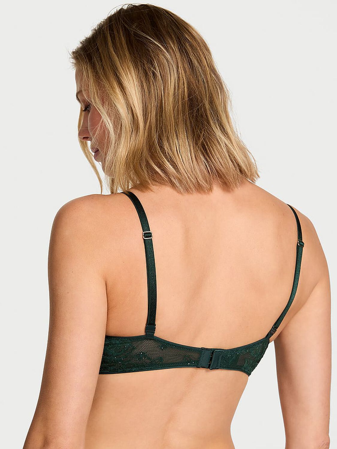 vs Very Sexy Bombshell Add-2-Cups Rose Lace Shimmer Push-Up Bra Cilantro 2 of 2 