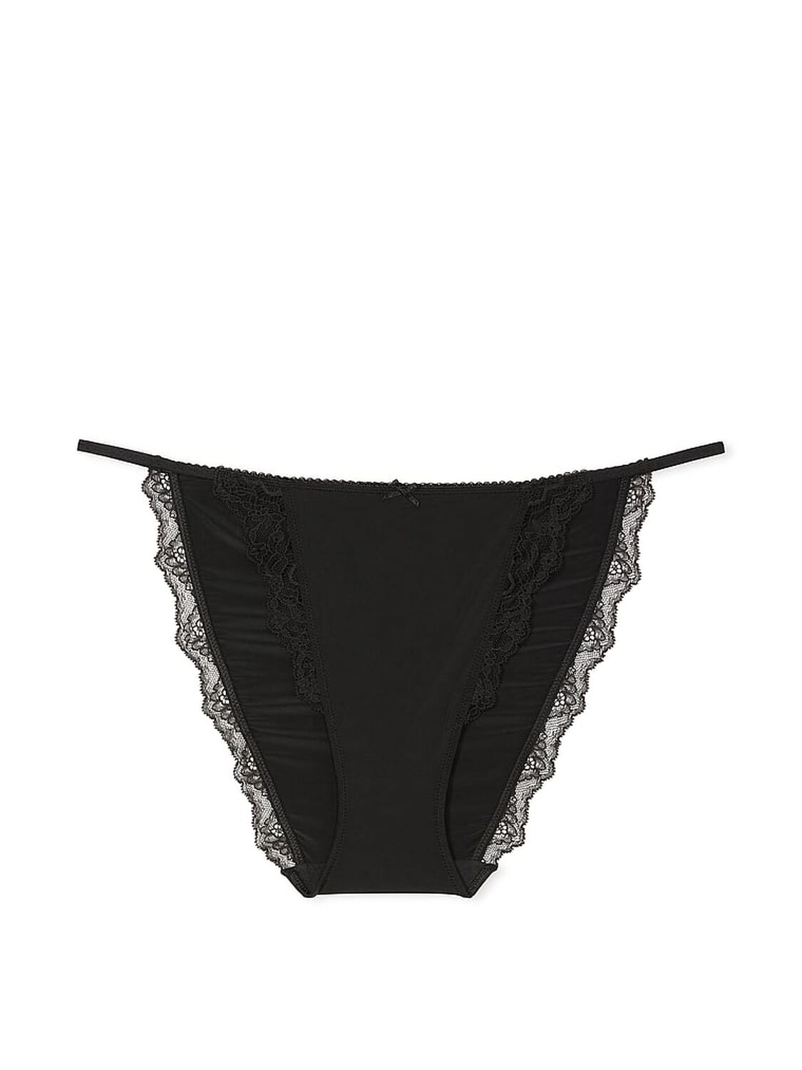 vs Dream Angels Lace-Trim String Bikini Panty Black 3 of 4 
