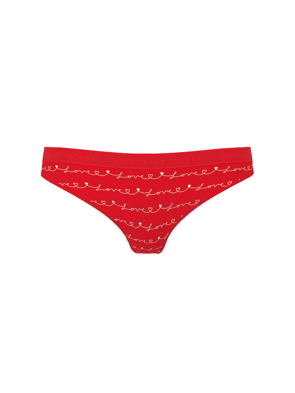 vs Cotton Logo Cotton Hiphugger Panty Red Lacquer Love Script 3 of 3 
