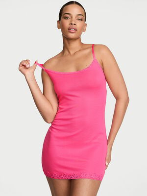 Cotton Shadow Stripe Slip Dress