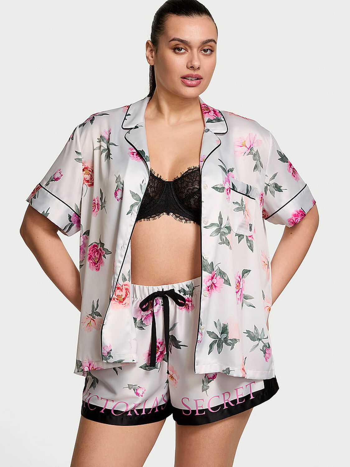 vs Victoria's Secret Glazed Satin Short Pajama Set 1 of 4 