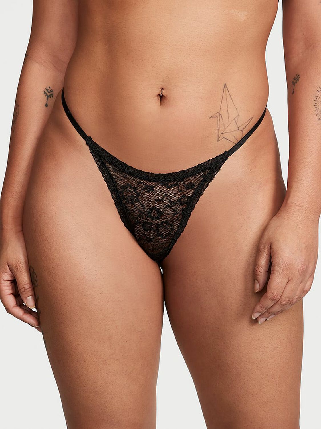 vs The Lacie Lace String Thong Panty Black 1 of 3 