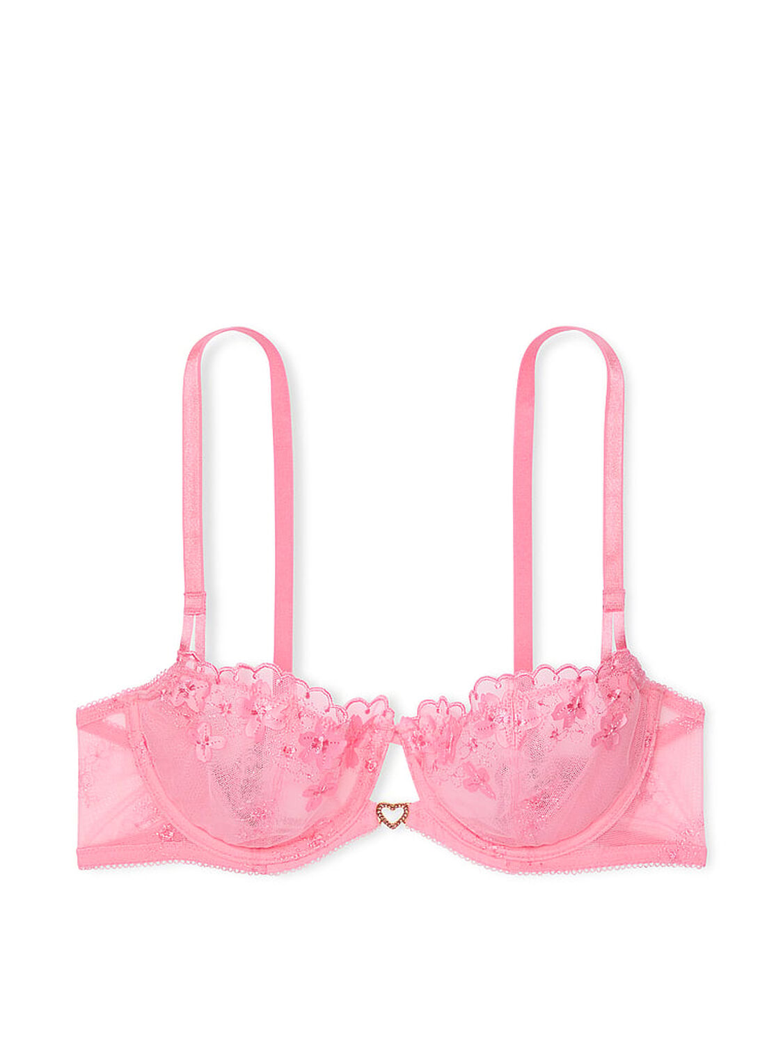 vs Dream Angels Wicked Pretty Petals Unlined Balconette Bra Pink Hope 3 of 3 