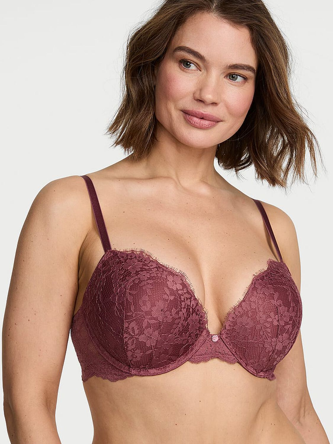 vs Dream Angels Lace Push-Up Bra Morning Rose 1 of 4 